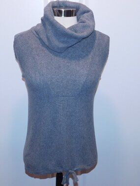 Cozy Express Gray Sleeveless Cowl Neck Sweater Top – Size Large